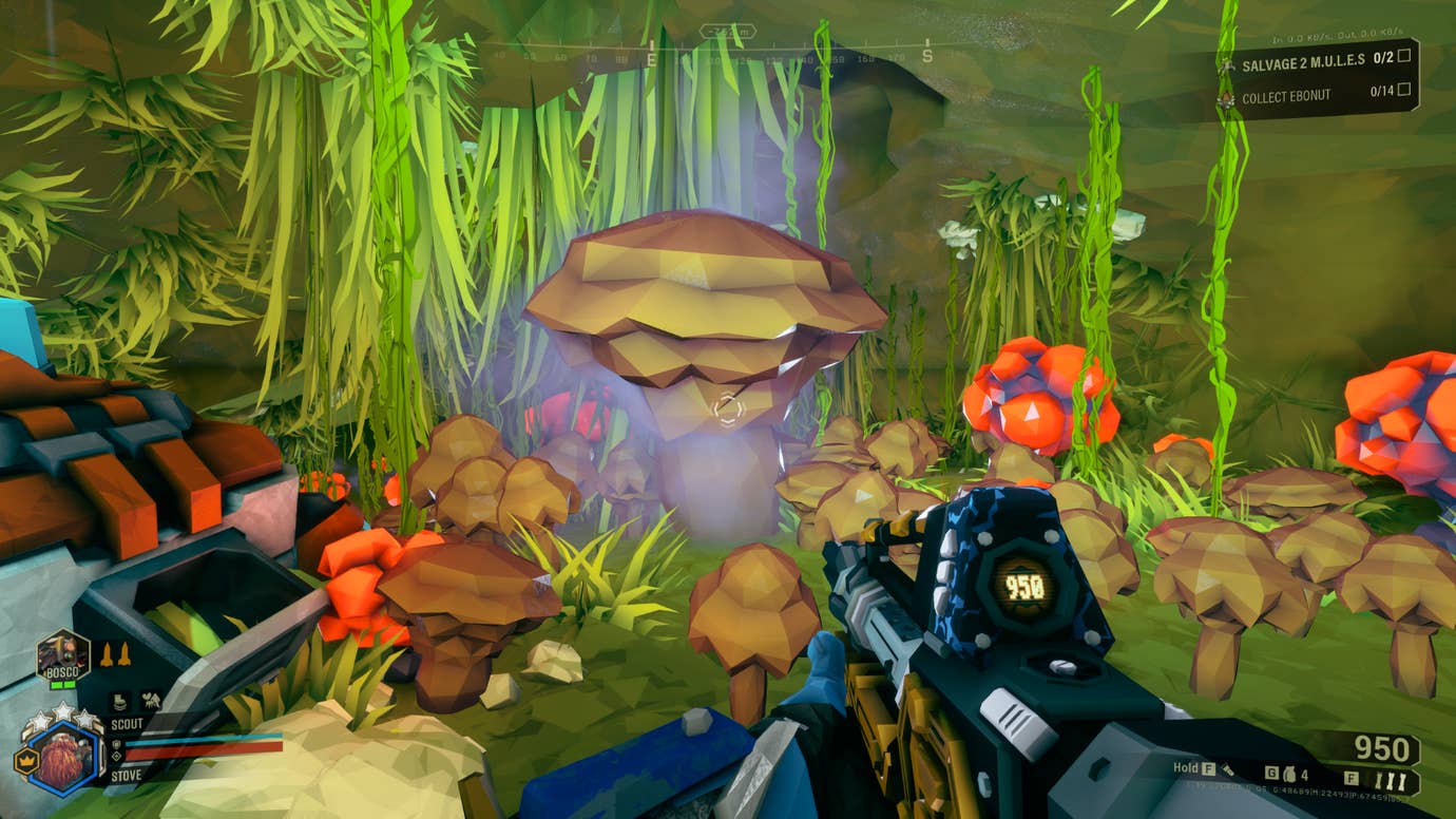 An alien mushroom in Deep Rock Galactic.